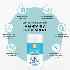 Nootie coat deodorizing wipe gives pet a fresher coat between baths.