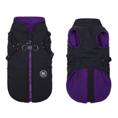 Norbi dog winter coat harness front view for quick outdoor walks