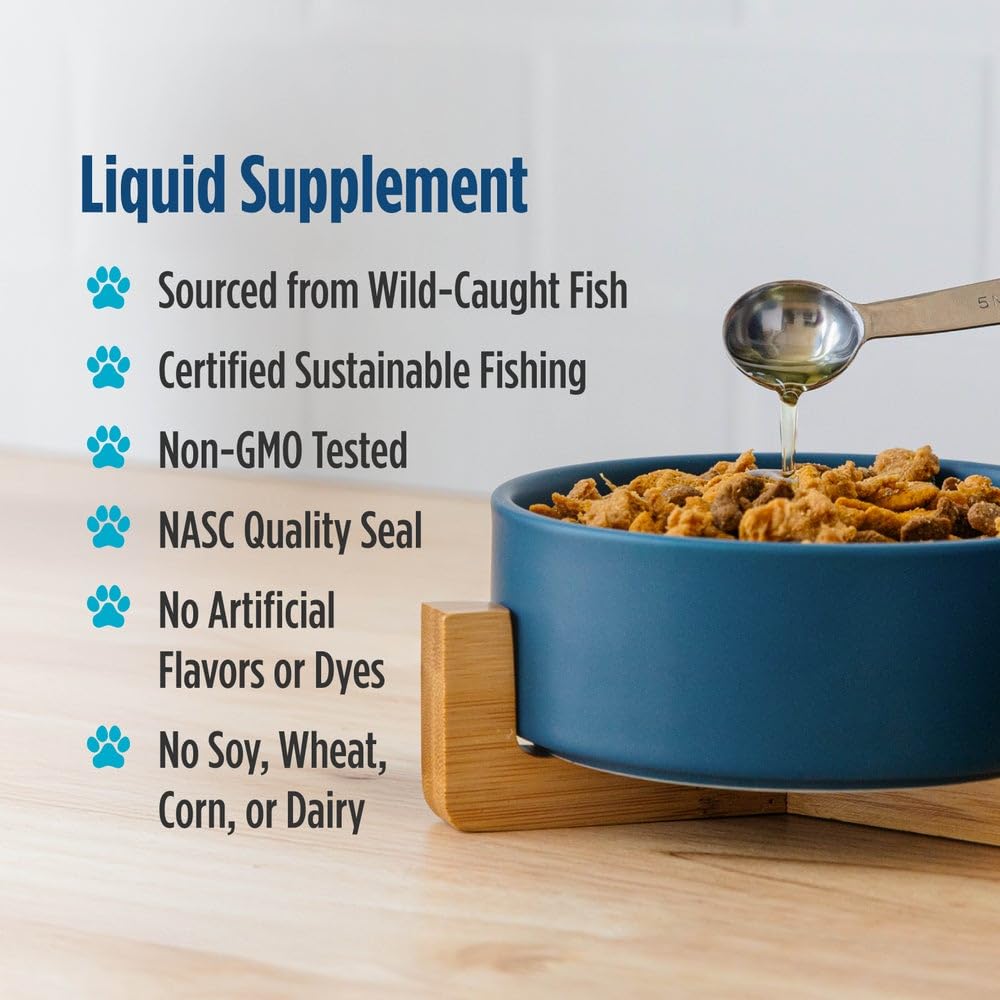 Nordic Naturals Omega-3 Pet skin and coat shine after adding to meals.