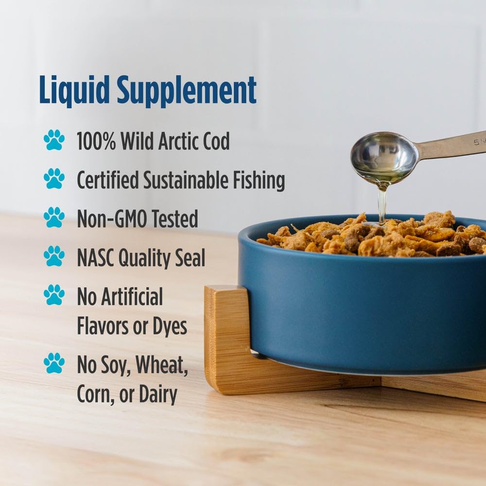 Nordic Naturals Pet Cod Liver Oil being mixed into dog meal