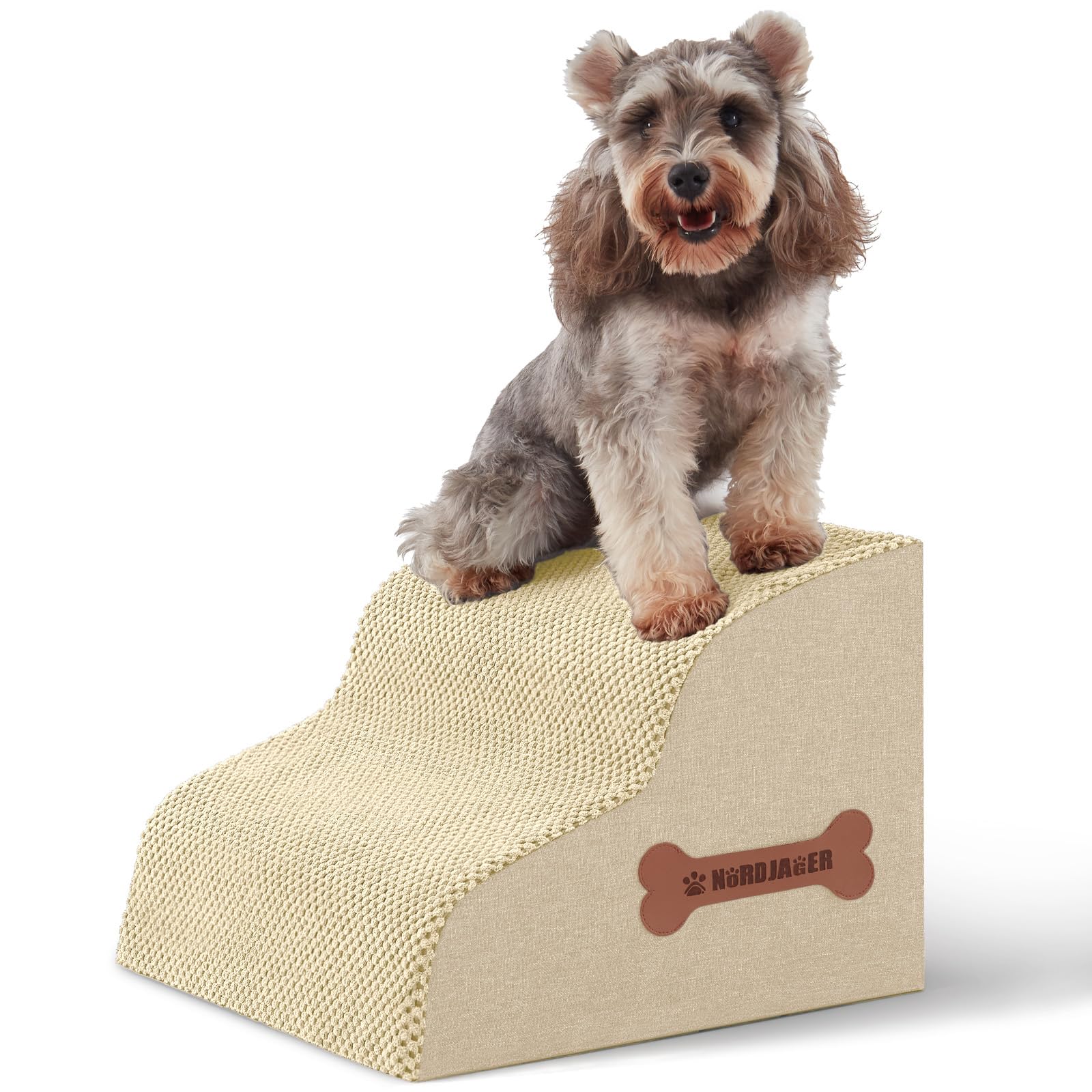 Nordjager dog stairs side view with non-slip surface for safe sofa access