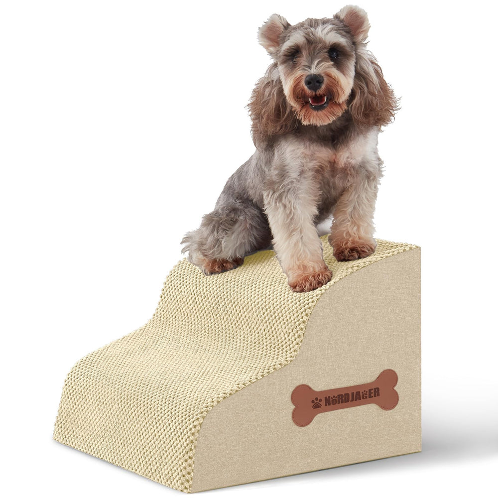 Nordjager dog stairs side view with non-slip surface for safe sofa access