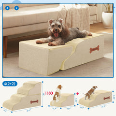 Nordjager Dog Stairs beige side pocket adds convenient storage for treats and toys.