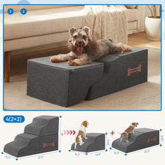 Nordjager dog stairs side view highlights sturdy construction and anti-slip design
