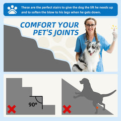 Nordjager dog stairs memory foam detail emphasizes supportive comfort for small dogs