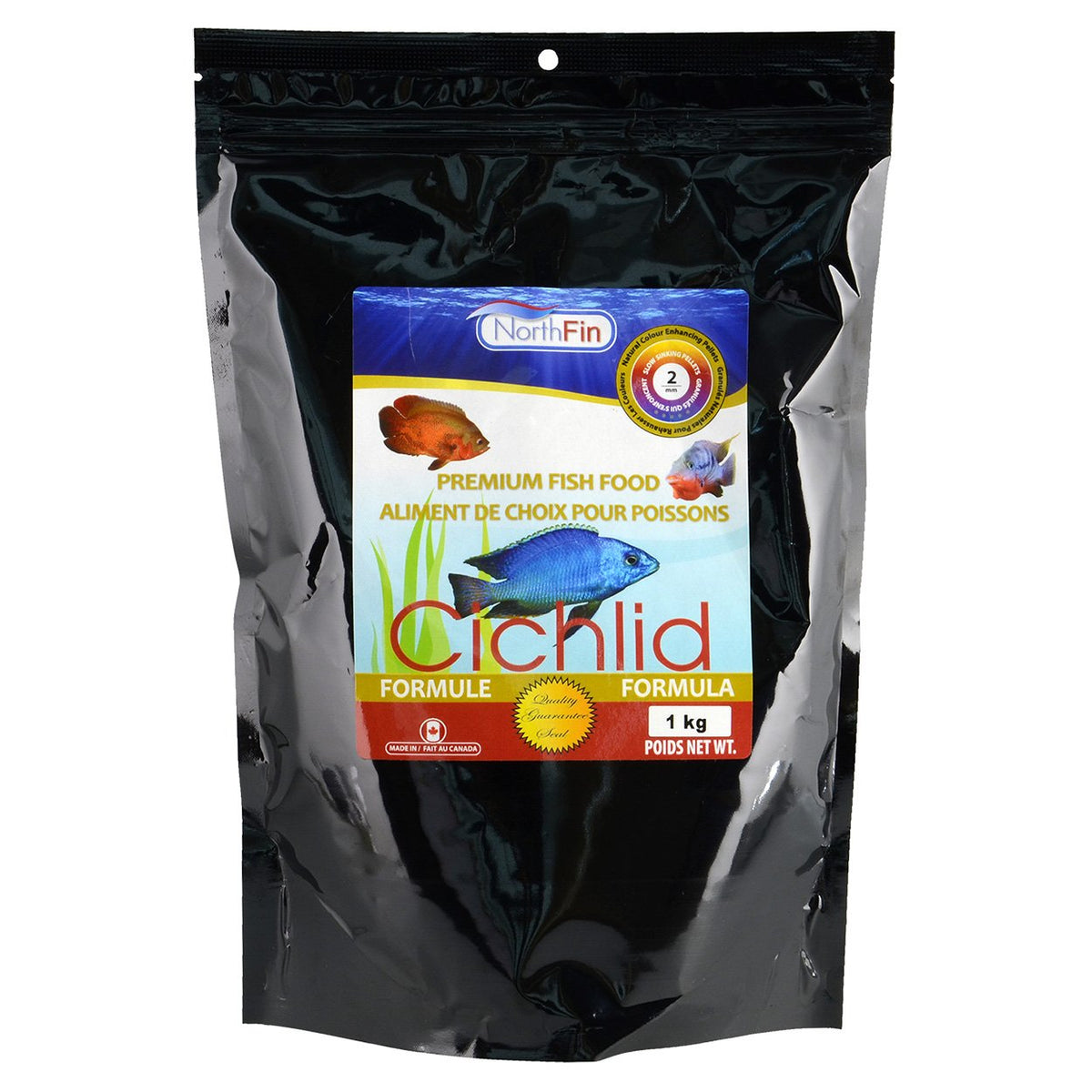 NorthFin Cichlid Formula 2mm pellets promote color and healthy growth in cichlids