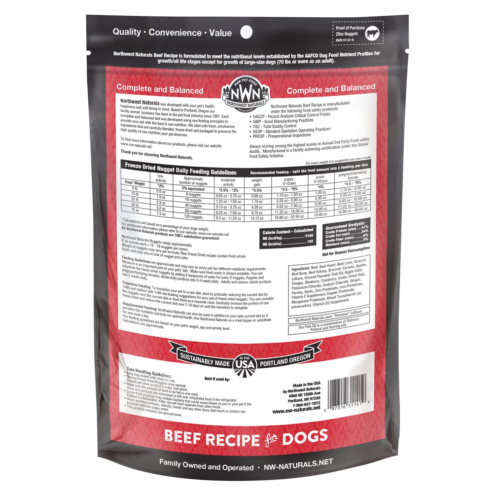 Northwest Naturals all-natural premium dog food bag on kitchen counter