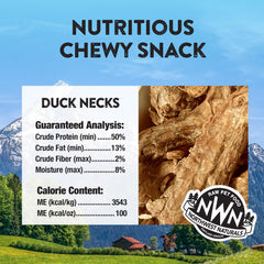 Northwest Naturals duck neck bite-sized pieces ready for dogs and cats for easy feeding.