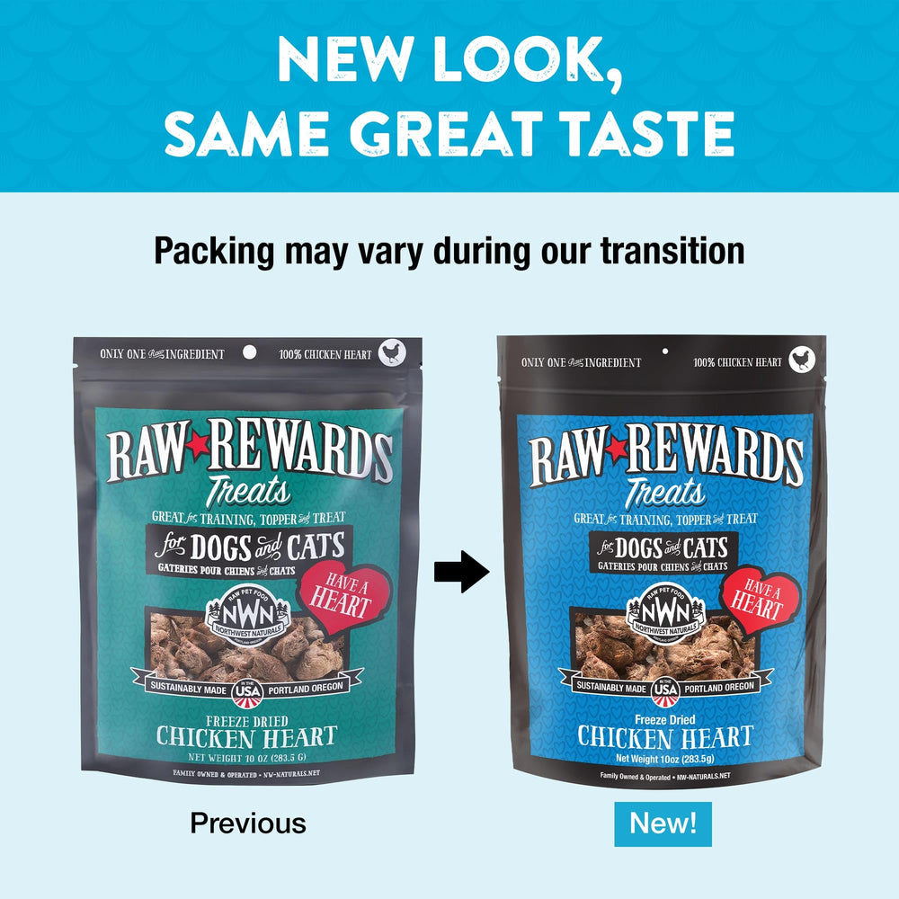 Northwest Naturals freeze-dried chicken heart pieces ready for quick rewards and training