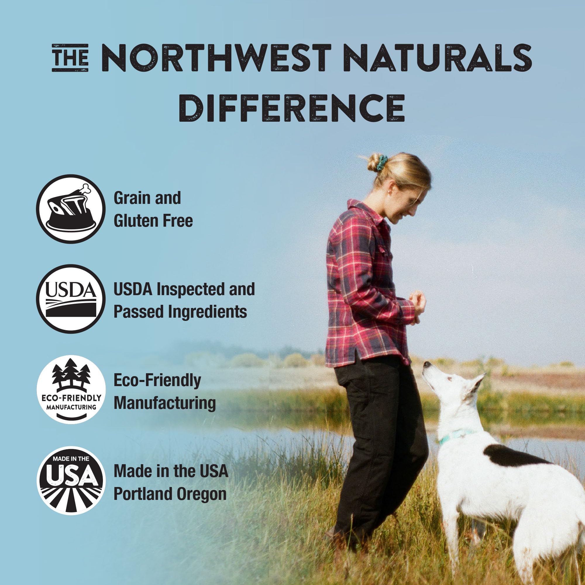 Northwest Naturals meal-time dog bowl with premium bites ready to serve