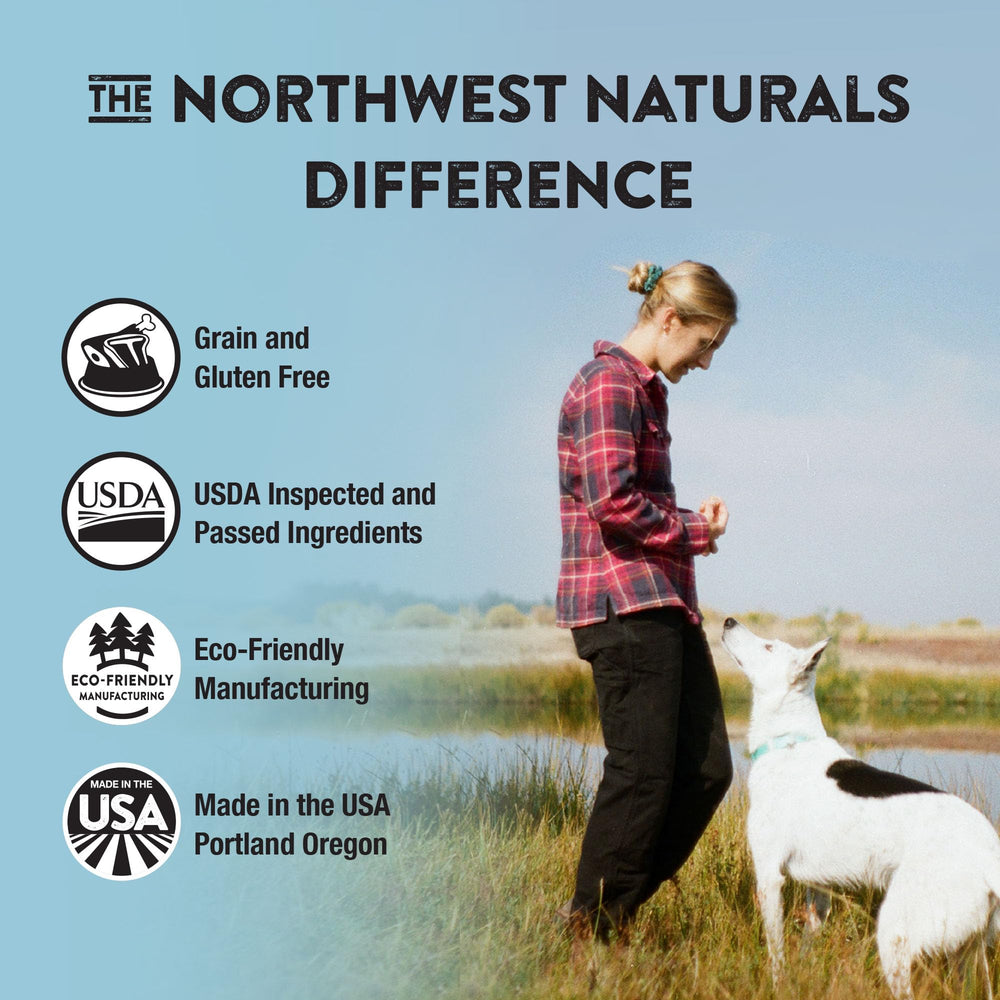 Northwest Naturals meal-time dog bowl with premium bites ready to serve