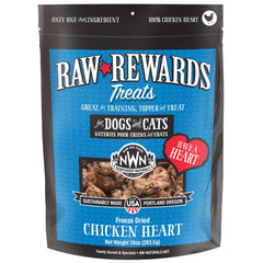 Northwest Naturals Raw Rewards chicken heart treats bag ideal for convenient feeding