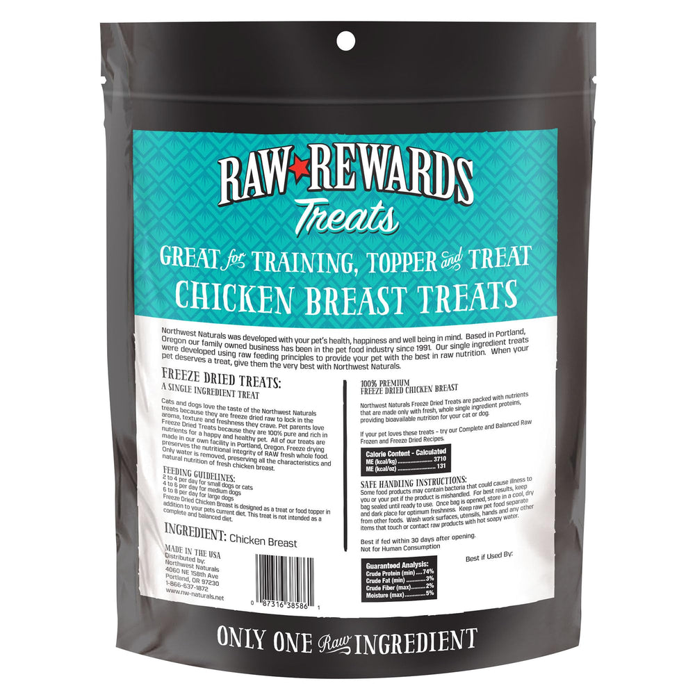 Northwest Naturals Raw Rewards treats suitable for dogs and cats, highlighting universal appeal.
