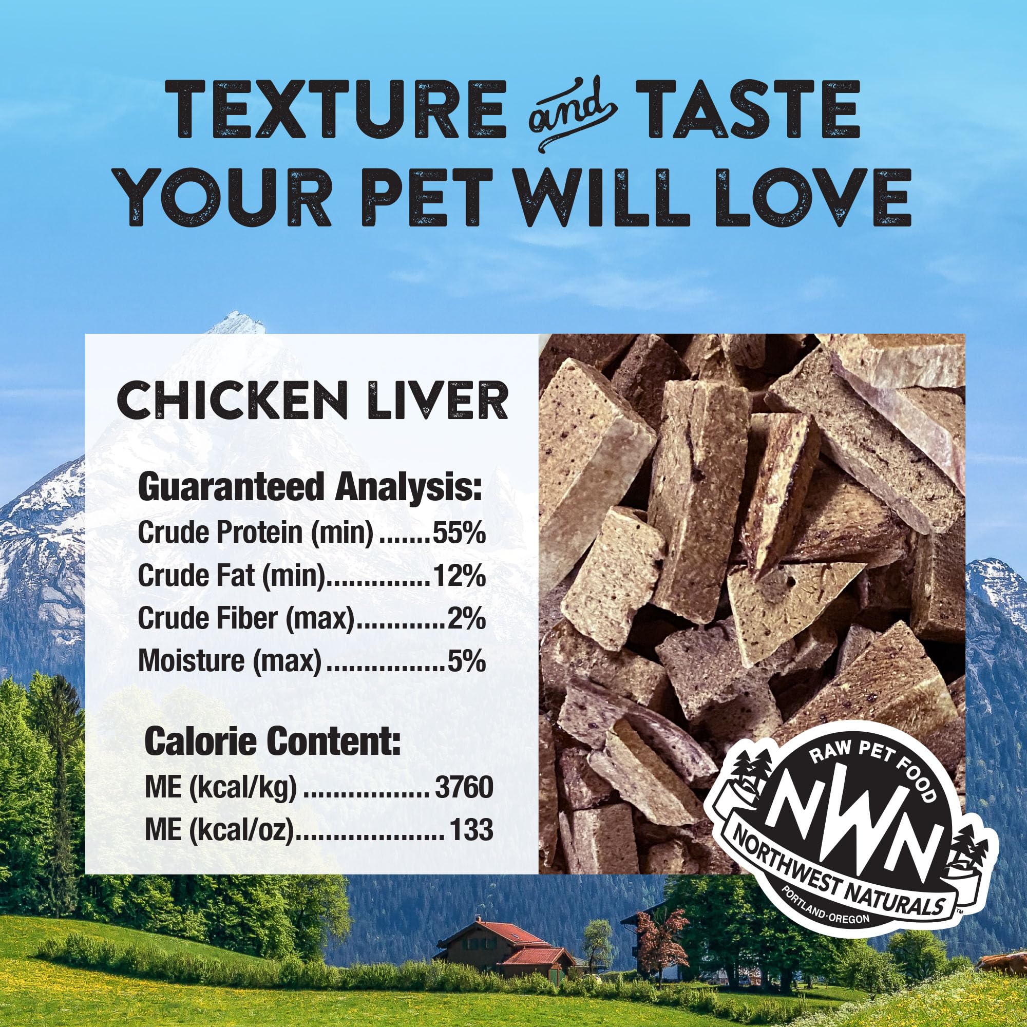 Northwest Naturals Raw Rewards freeze-dried chicken liver treats appealing to dogs and cats