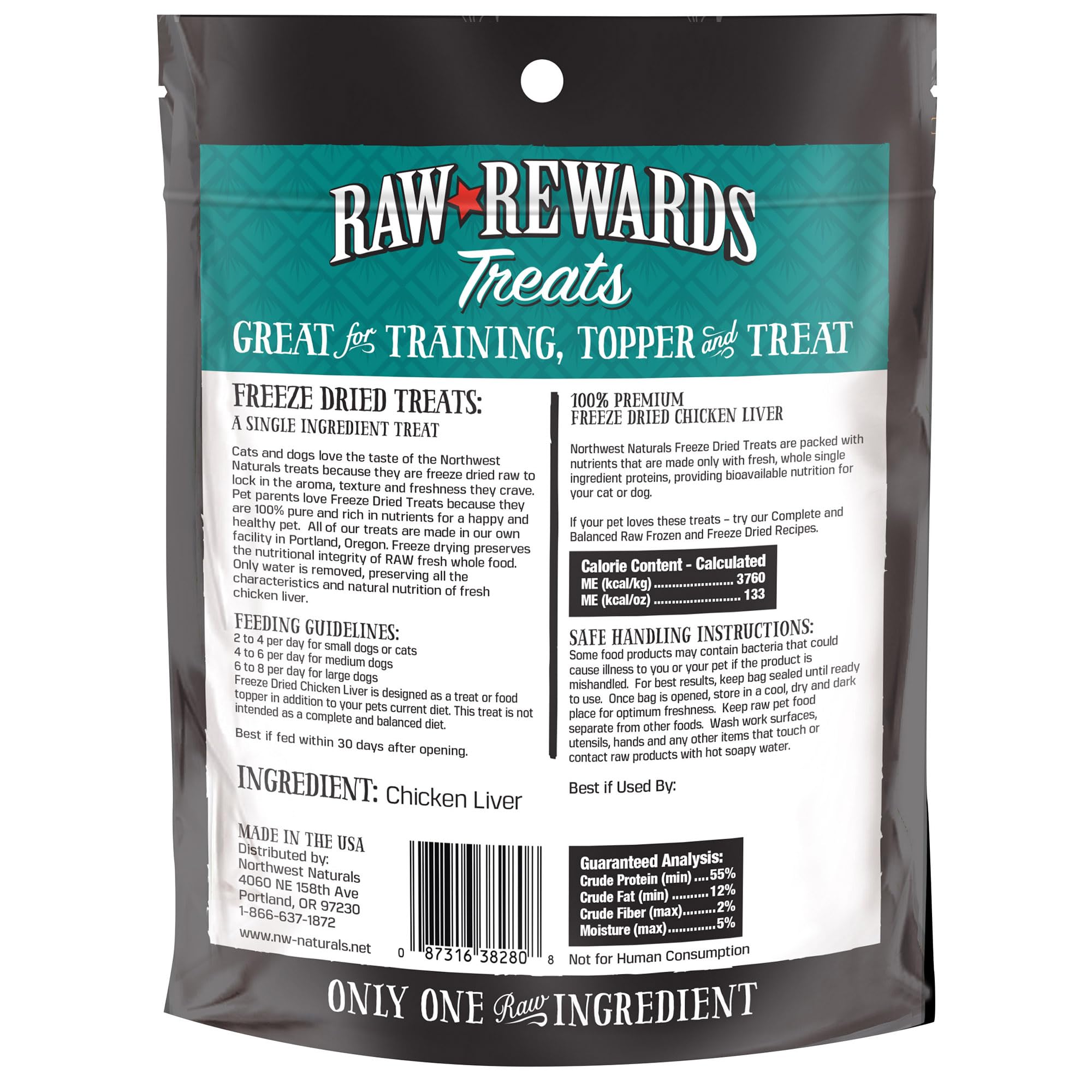 Northwest Naturals Raw Rewards travel-friendly packaging keeps treats fresh