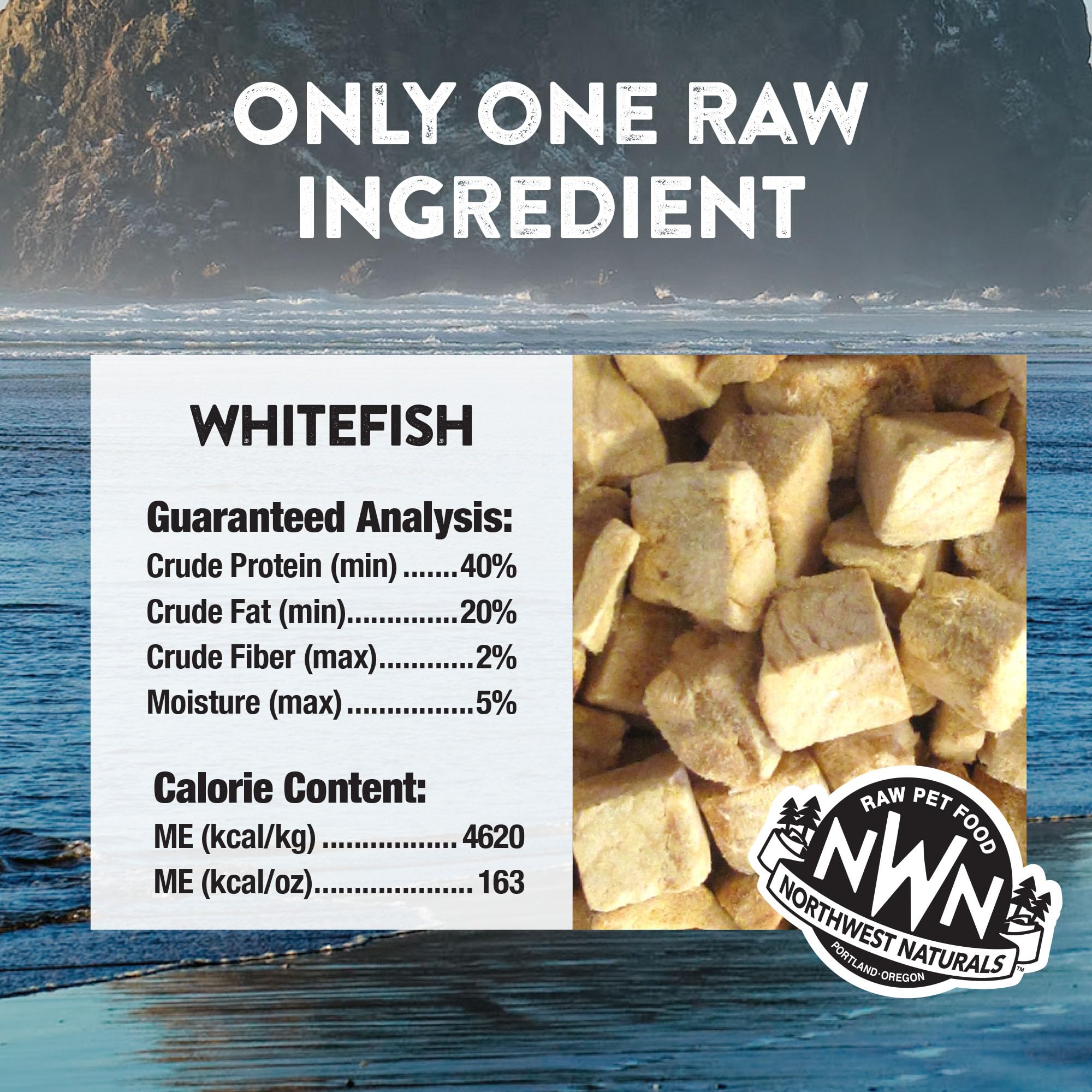 Northwest Naturals Raw Rewards cat-friendly bite-sized whitefish treats for picky eaters.