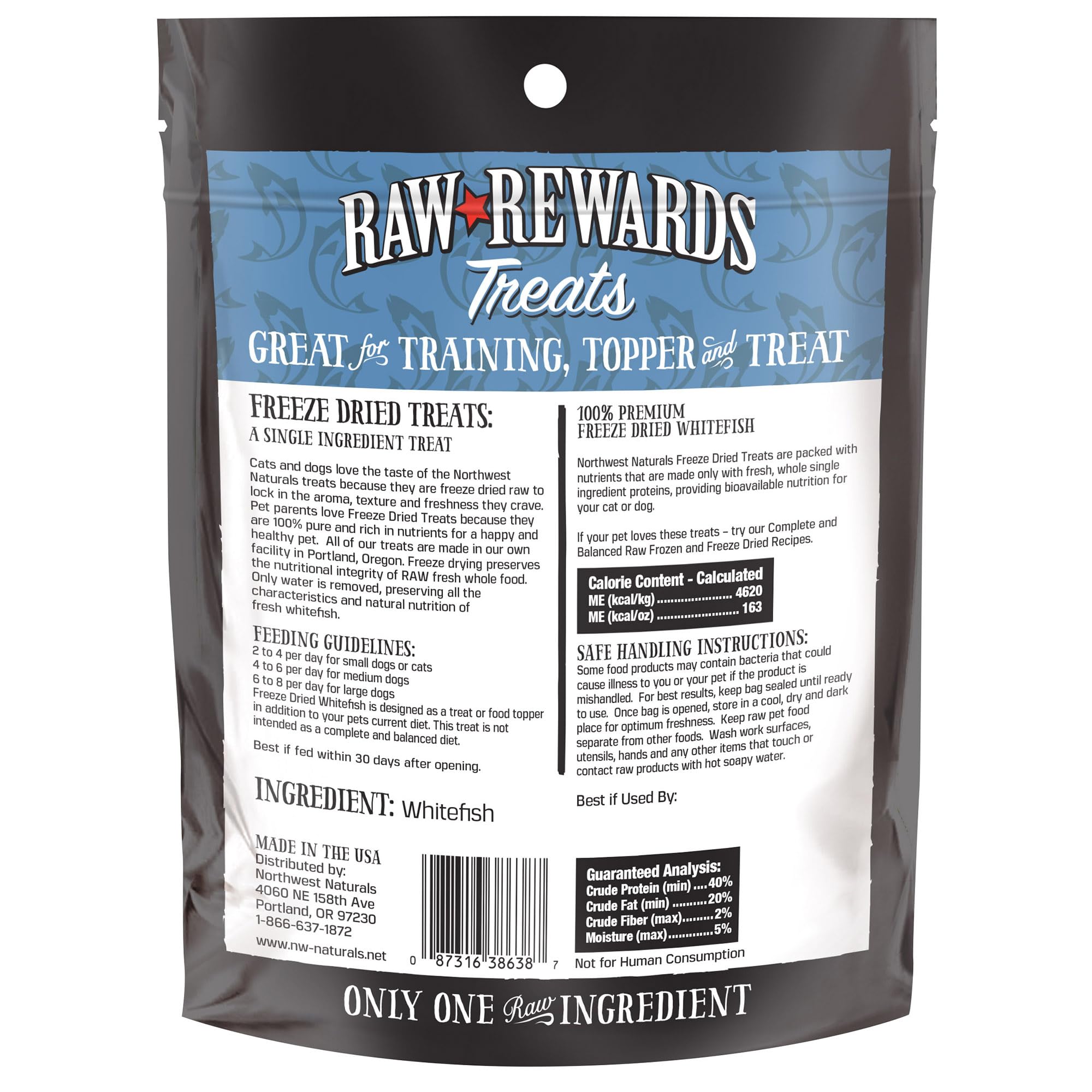 Northwest Naturals Raw Rewards 2.5 oz pack suitable for home and travel.