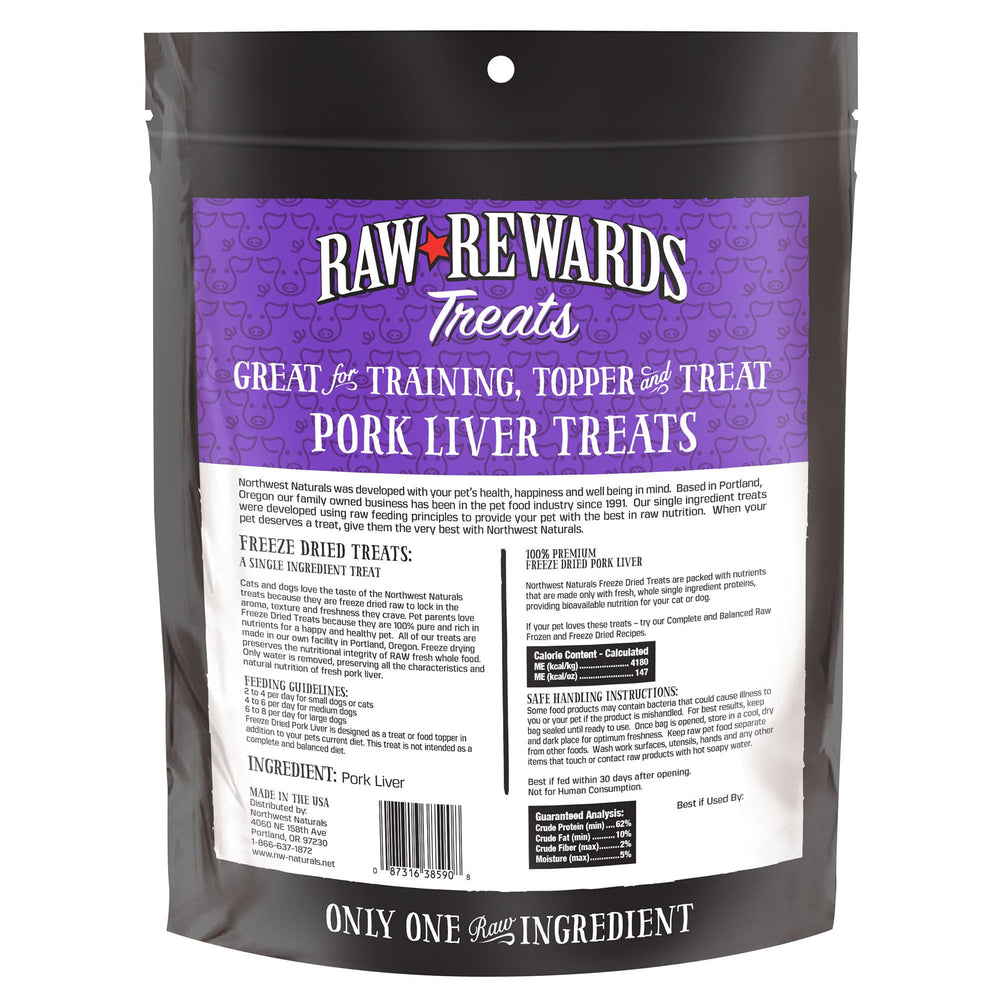 Northwest Naturals 1-ingredient pork liver—simple wholesome snack.