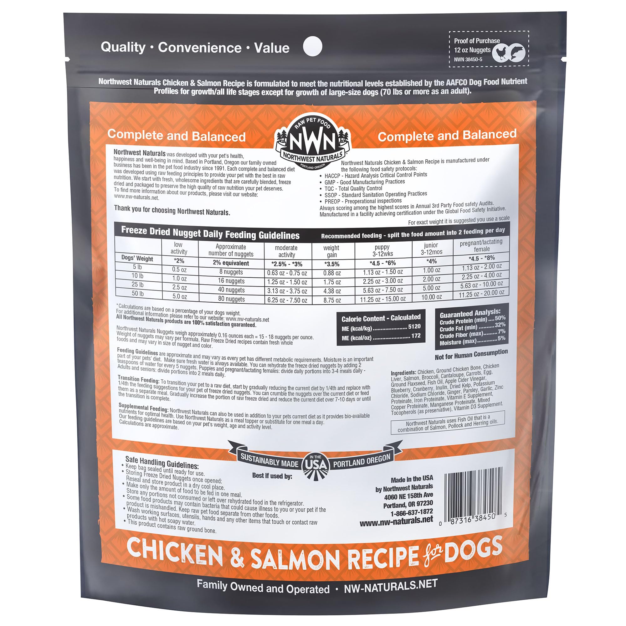 Northwest Naturals USA-made ingredients badge highlights human-grade quality you can trust.