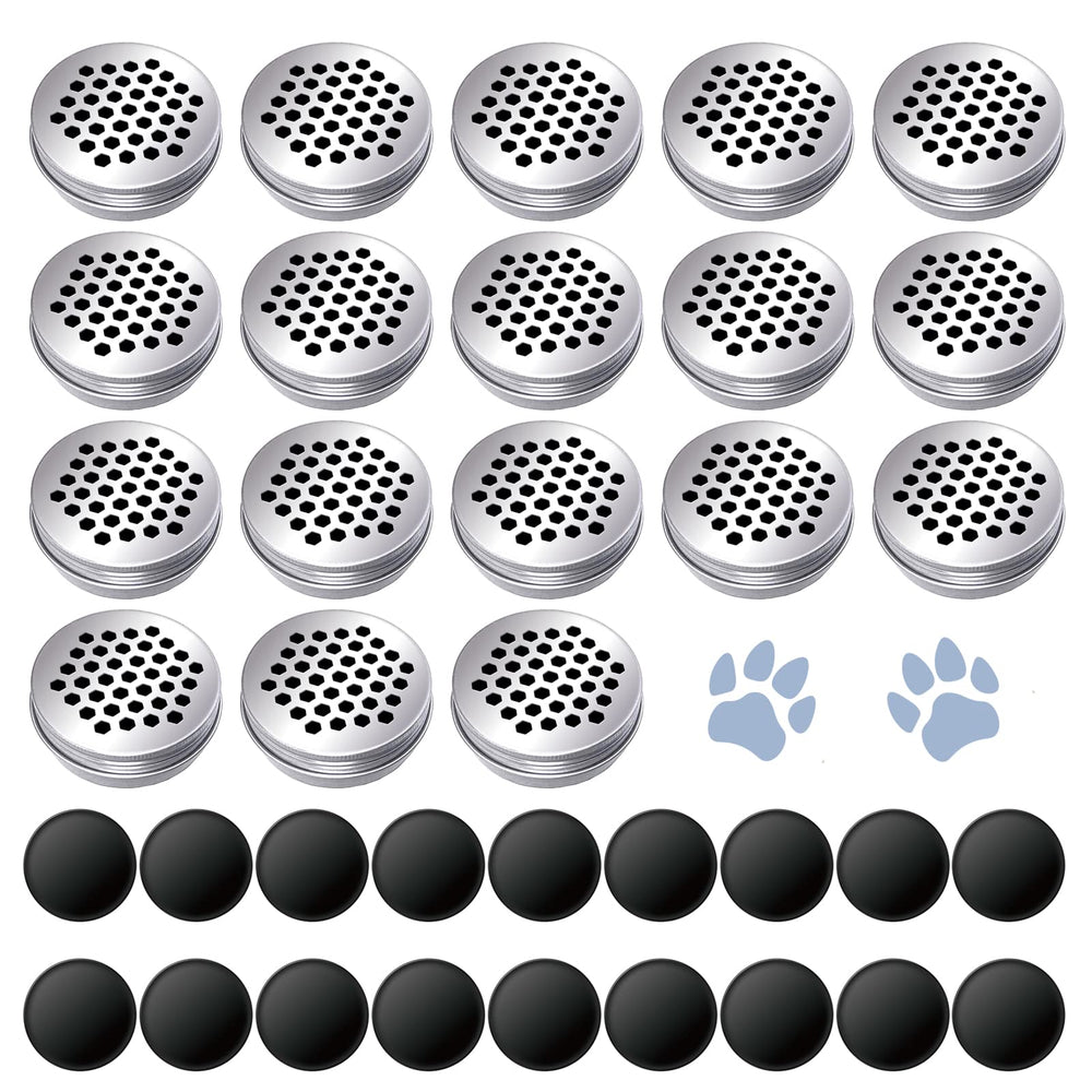 Nose Work for Dogs tin close-up shows hollow design for efficient scent release during training.
