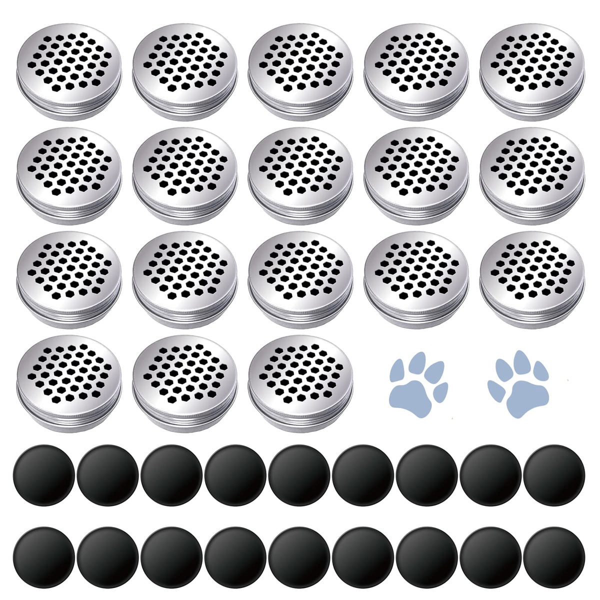 Nose Work for Dogs tin close-up shows hollow design for efficient scent release during training.