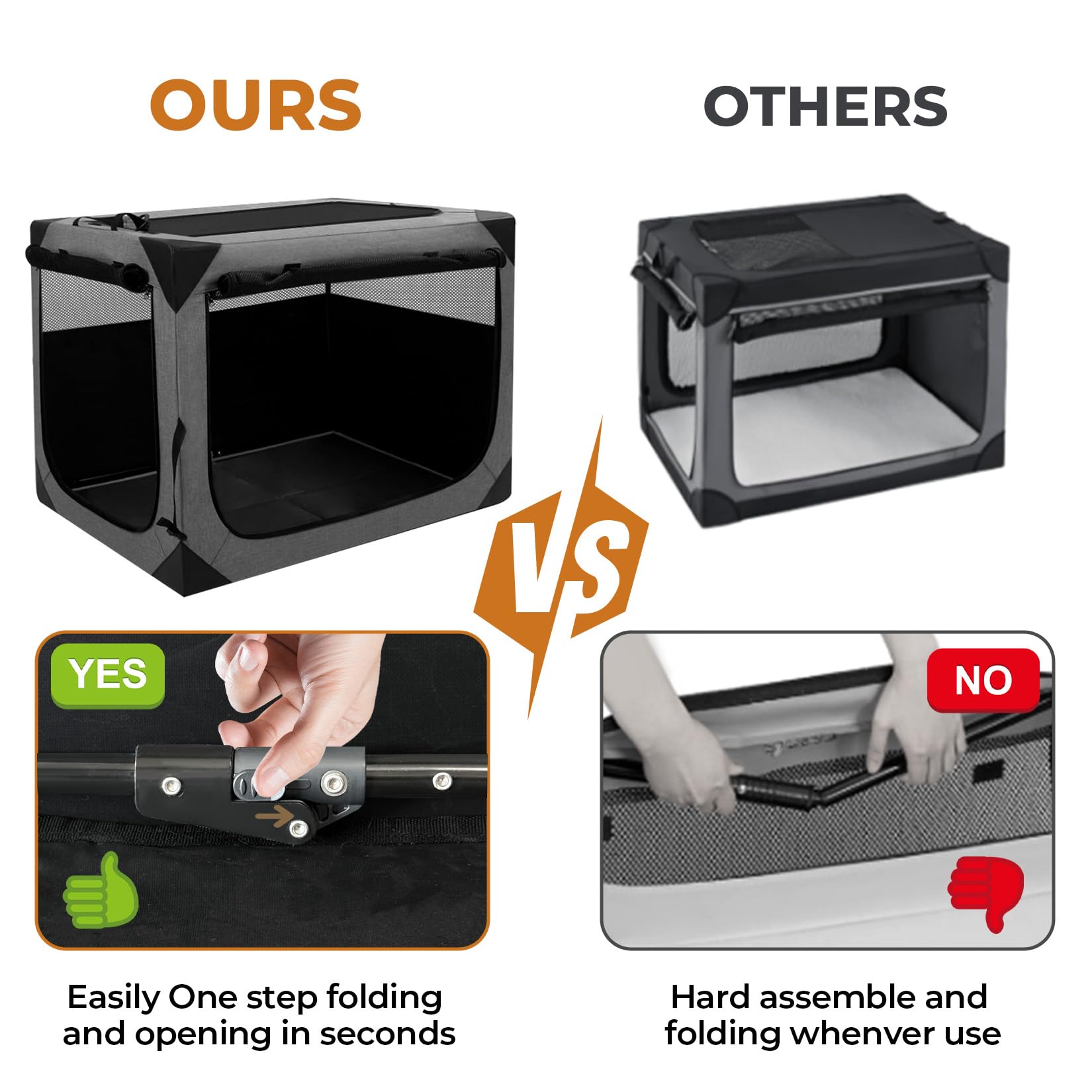 Nottia crate with 360° airflow and chew-proof mesh for comfortable ventilation