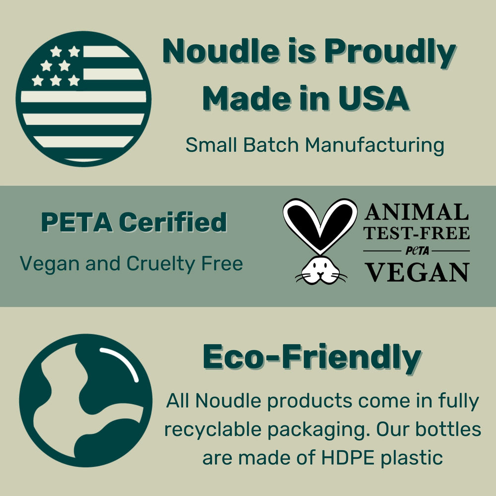 Noudle Pets foaming lather close-up highlights rich, coat-friendly cleansing foam.