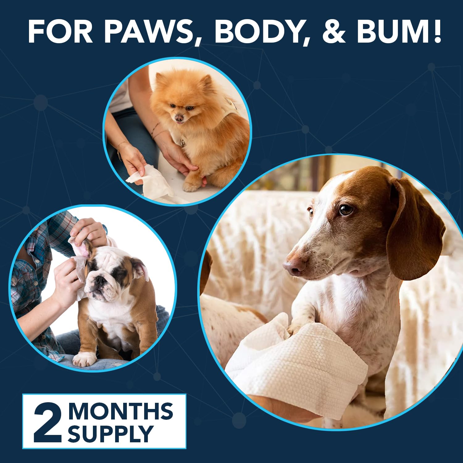NOVEHA wipes near the hind area promote hygiene without harsh fragrances.
