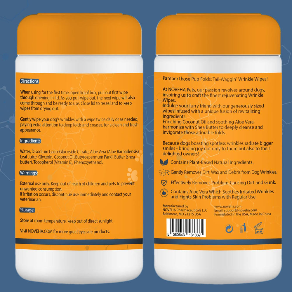 NOVEHA 5x7 inch wipes designed for long-lasting freshness with resealable lid.