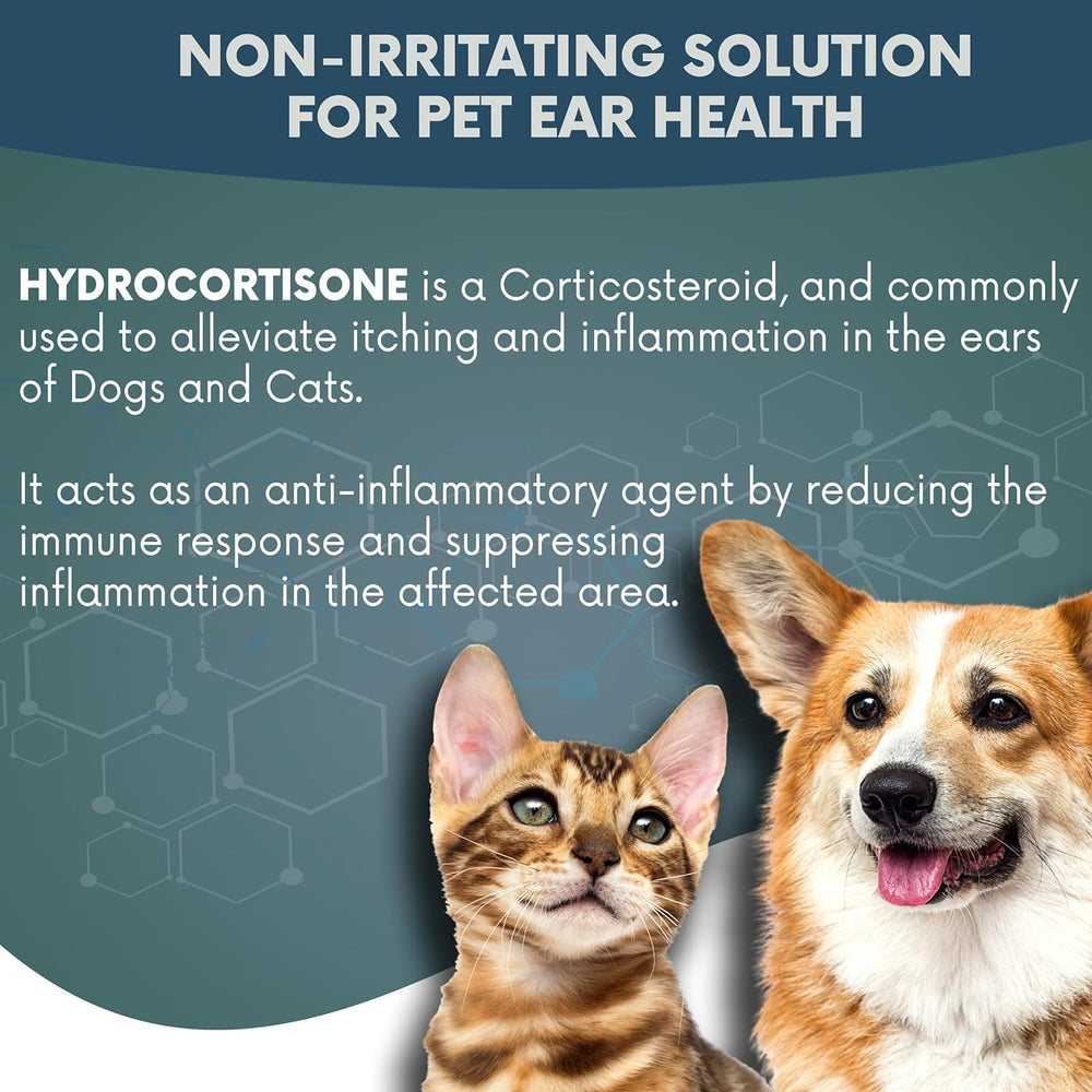 NOVEHA Pet Ear Drops with cats illustration showing gentle relief moments