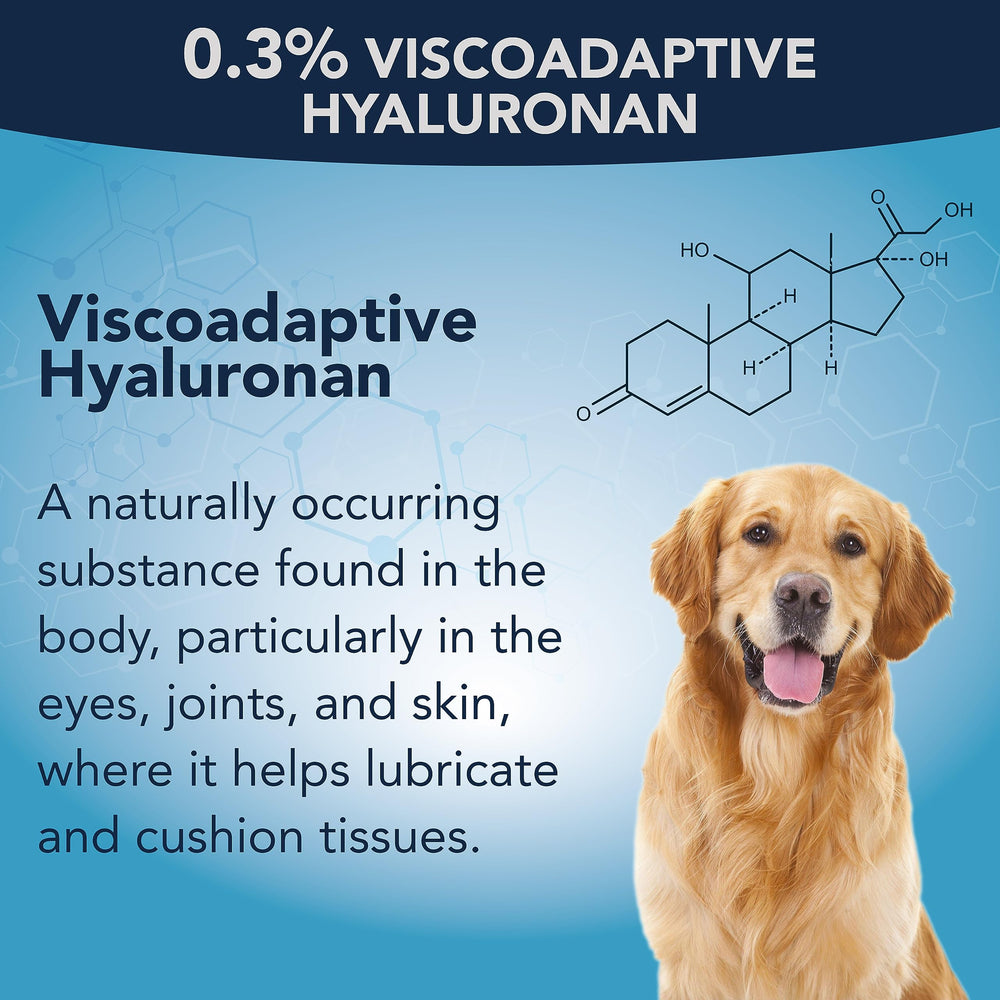 NOVEHA Pet Gel Eye Drops close-up eye illustrates soothing moisture