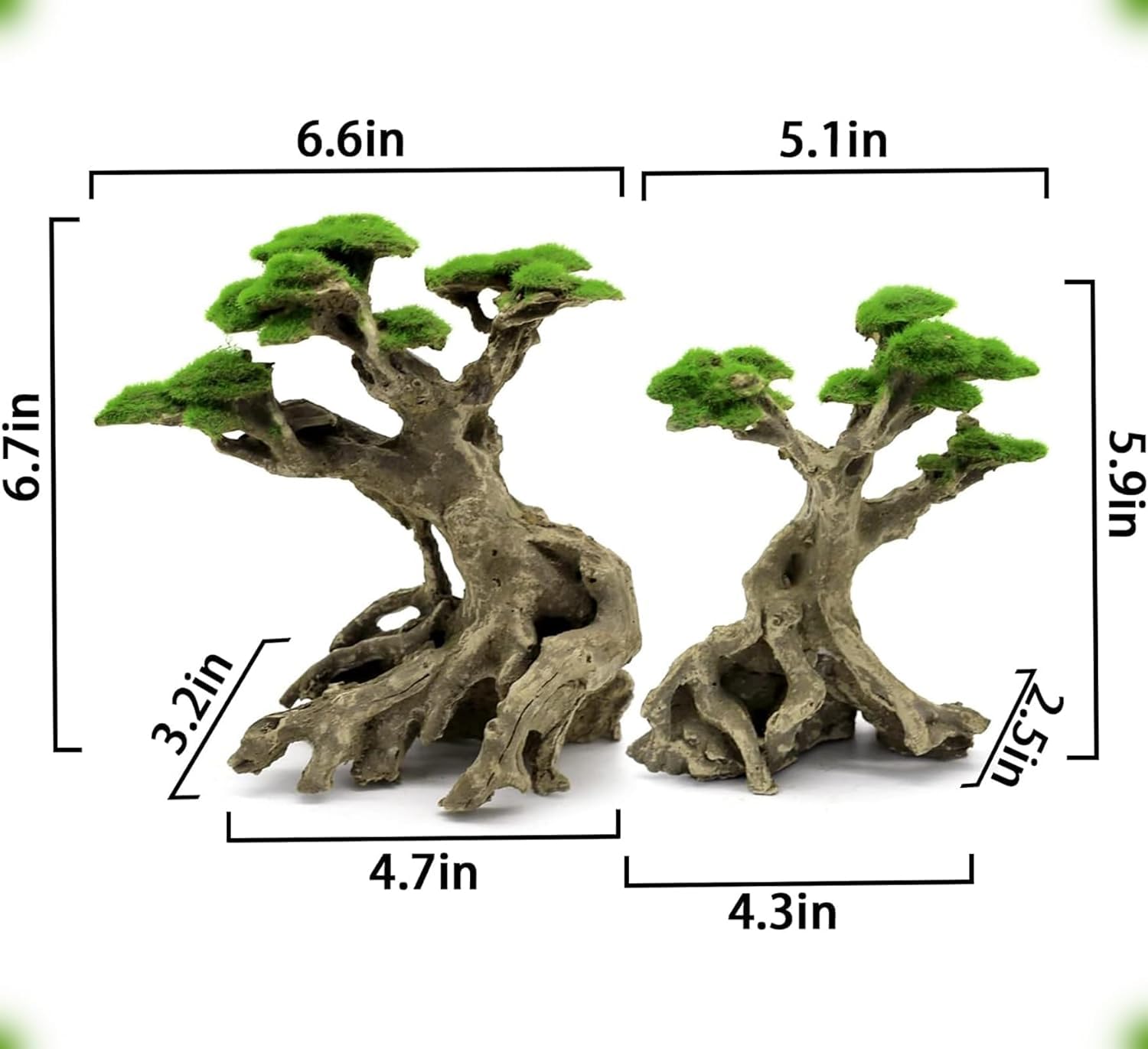Novelsite bonsai trees closeup faux moss highlights realistic detail and tactile charm