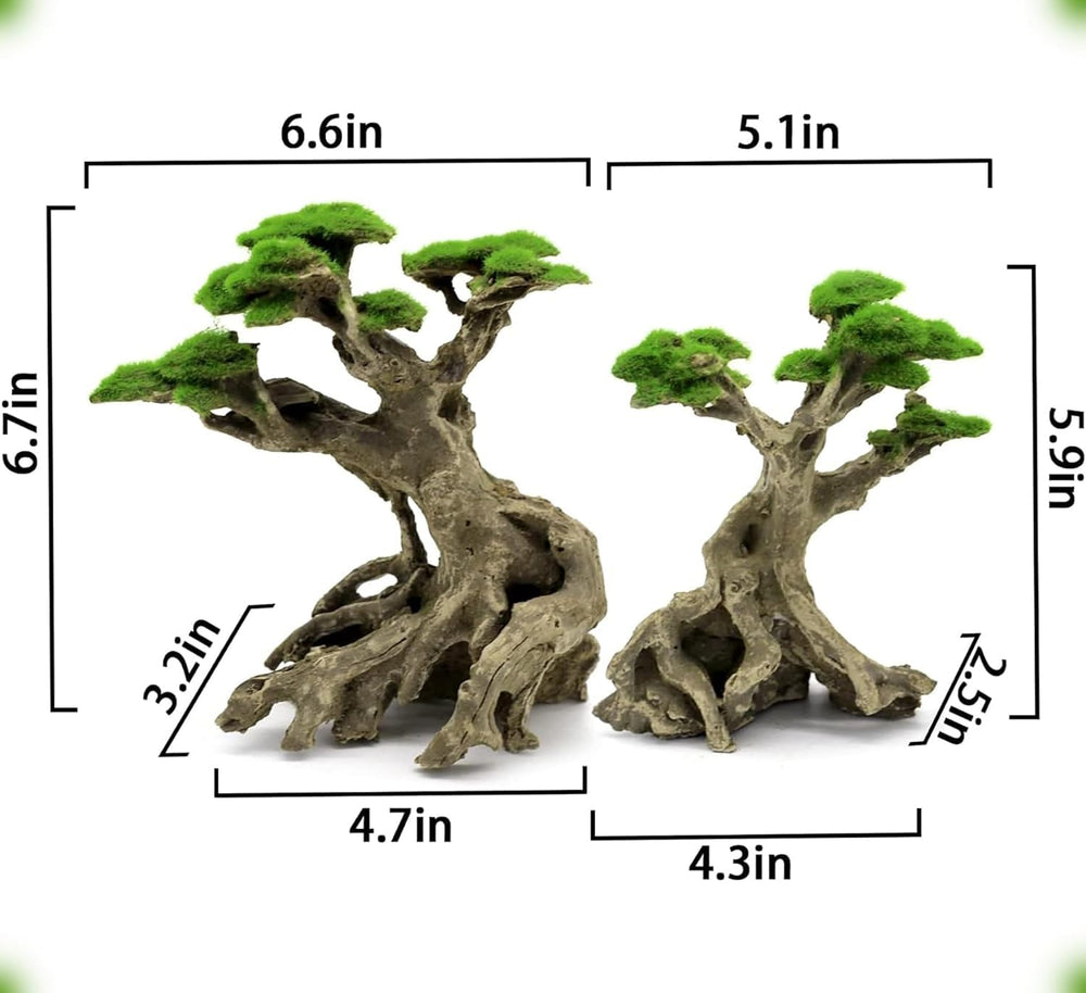 Novelsite bonsai trees closeup faux moss highlights realistic detail and tactile charm
