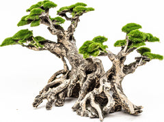 Novelsite bonsai trees with faux moss create a natural focal point in your aquarium
