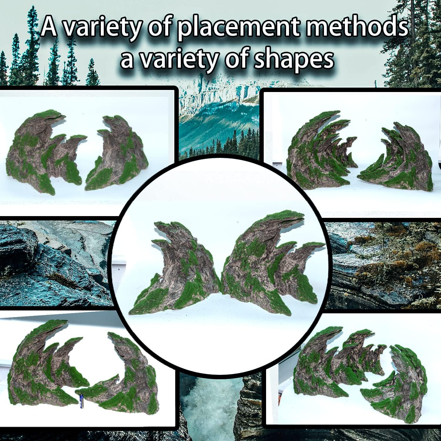 Novelsite rock decor hiding spots invites natural exploration for curious fish.