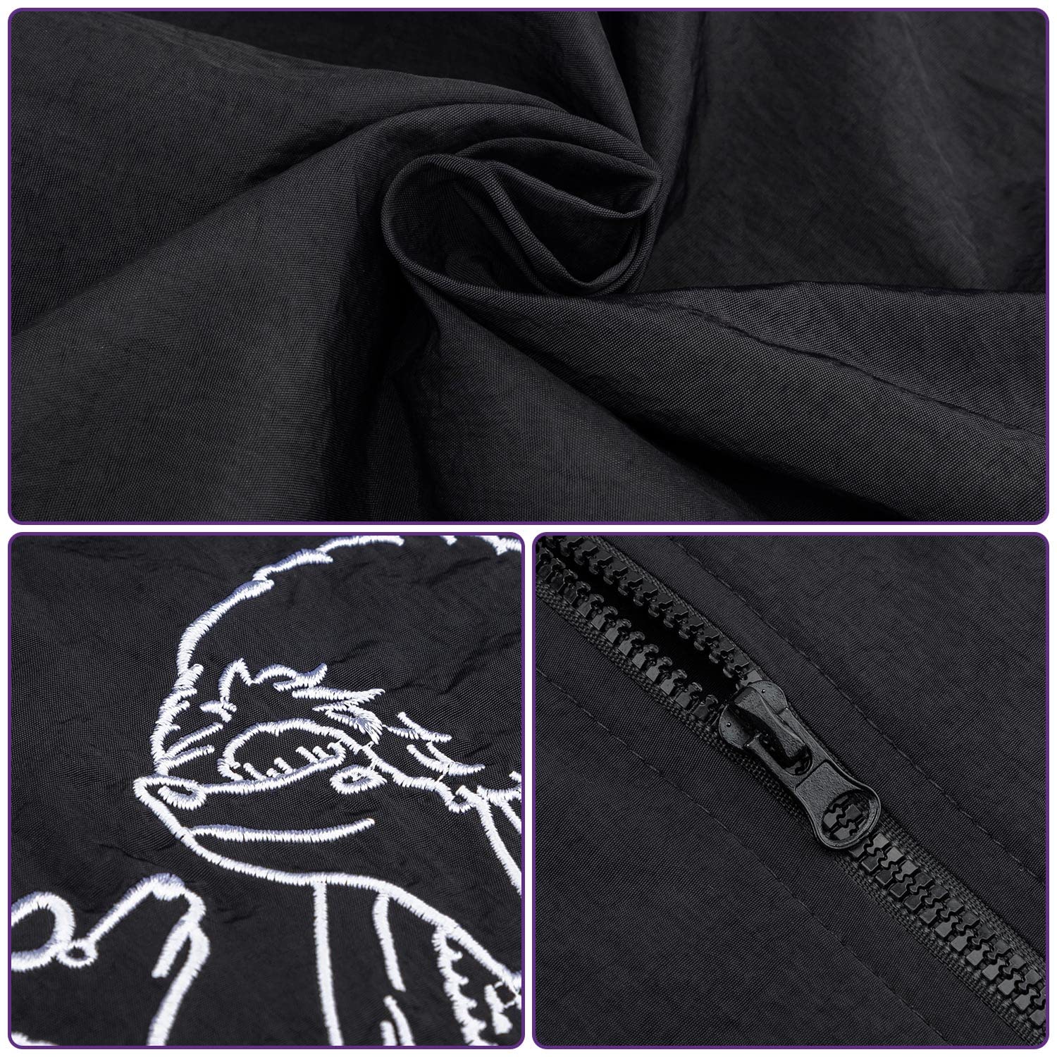 Noverlife grooming jacket with purple trim for stylish professional appearance