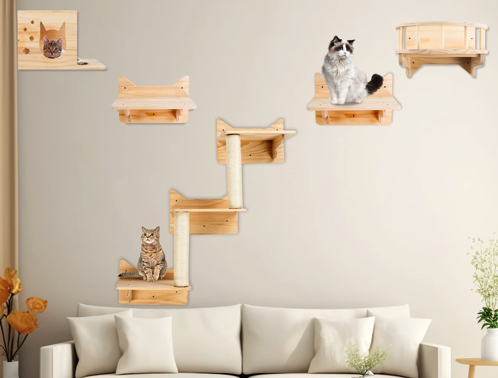 NOVGOBHOT condo house on wall shelves provides a cozy high retreat