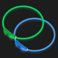 Novkin LED dog collar pack green and blue front view for safer night walking.