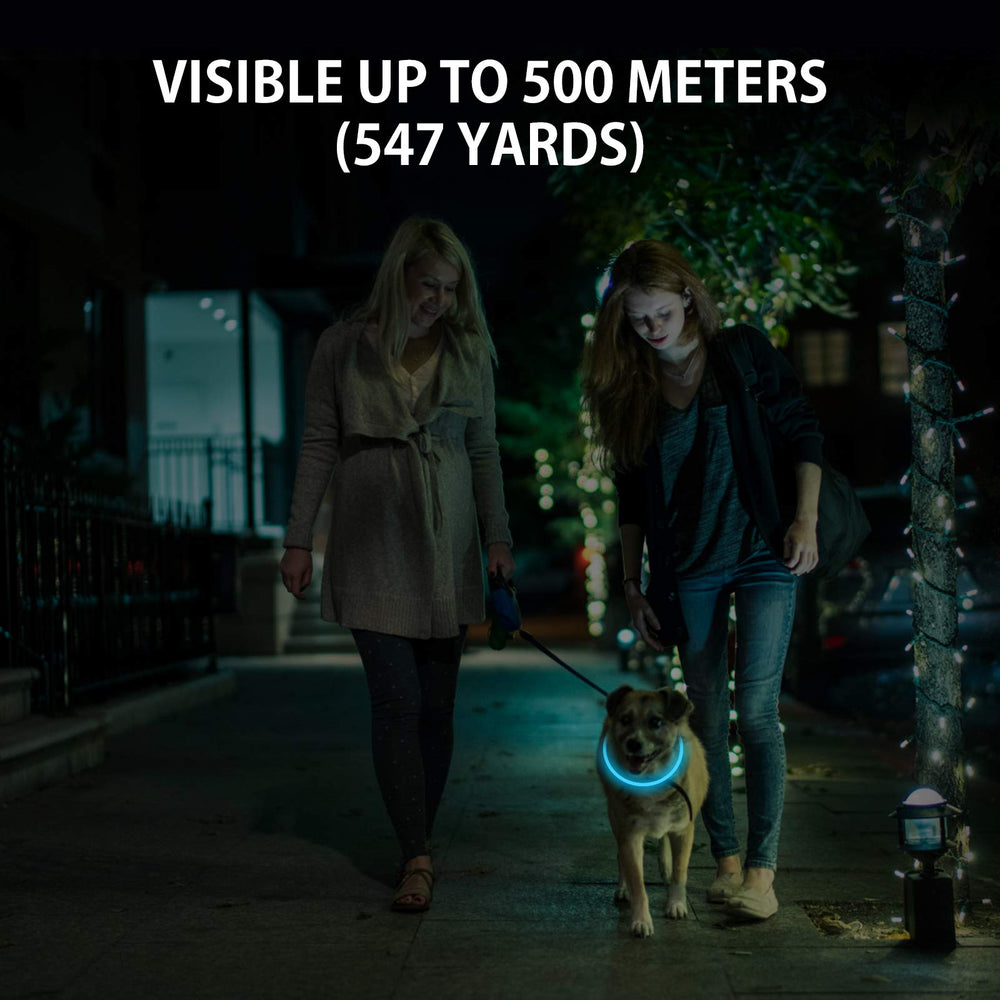Novkin LED dog collar pack USB rechargeable for quick power recharges.
