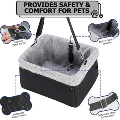NOVOLAB dog car seat metal-frame closeup shows sturdy internal support for small dogs and cats.