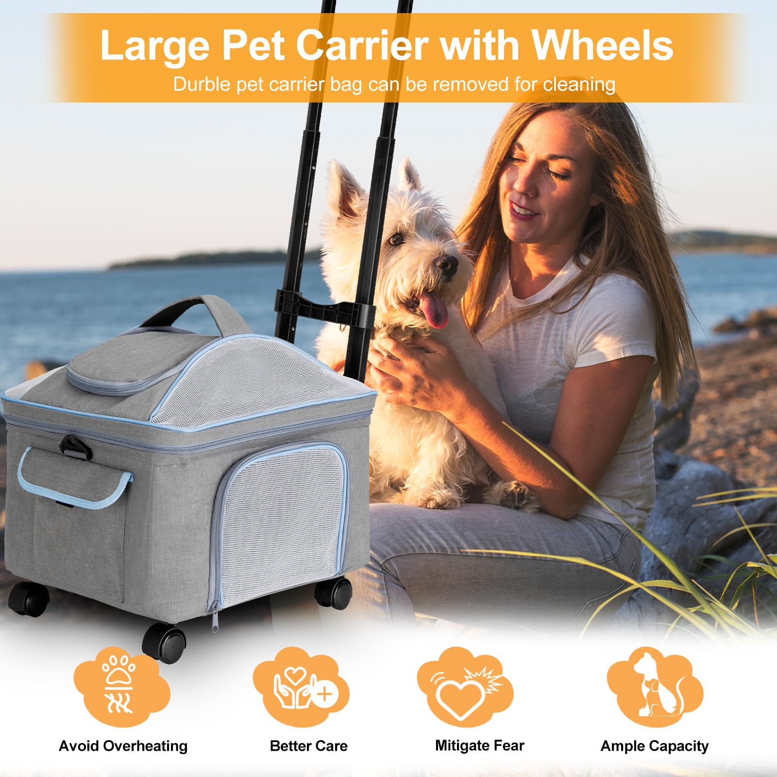 NOVOLAB carrier telescopic handle stowed for compact travel.