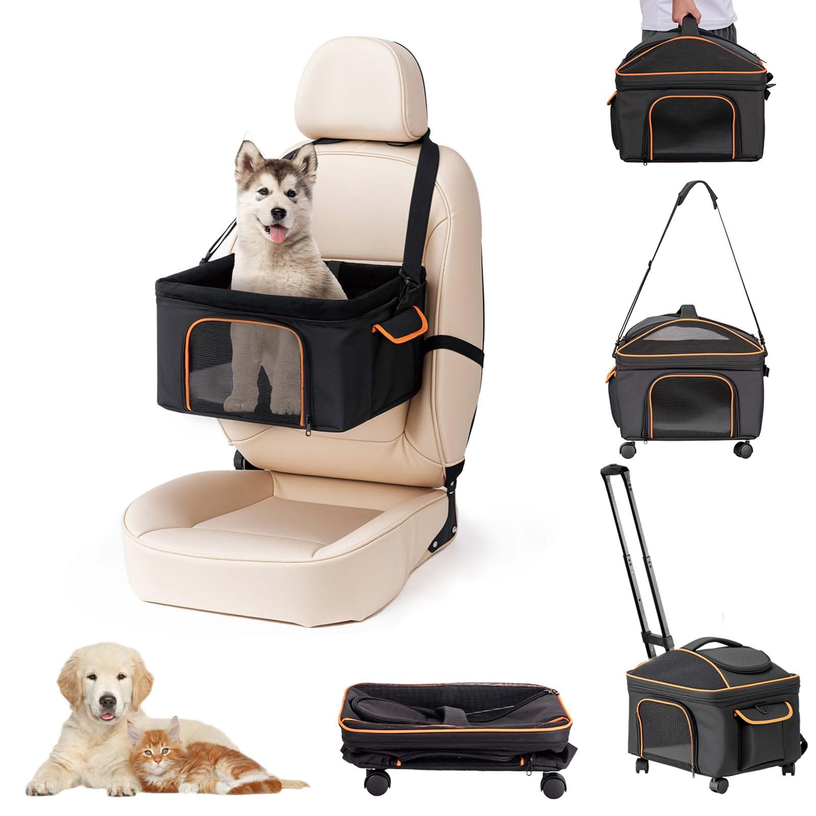 NOVOLAB wheel-on pet carrier wheels ensure smooth travel for small pets