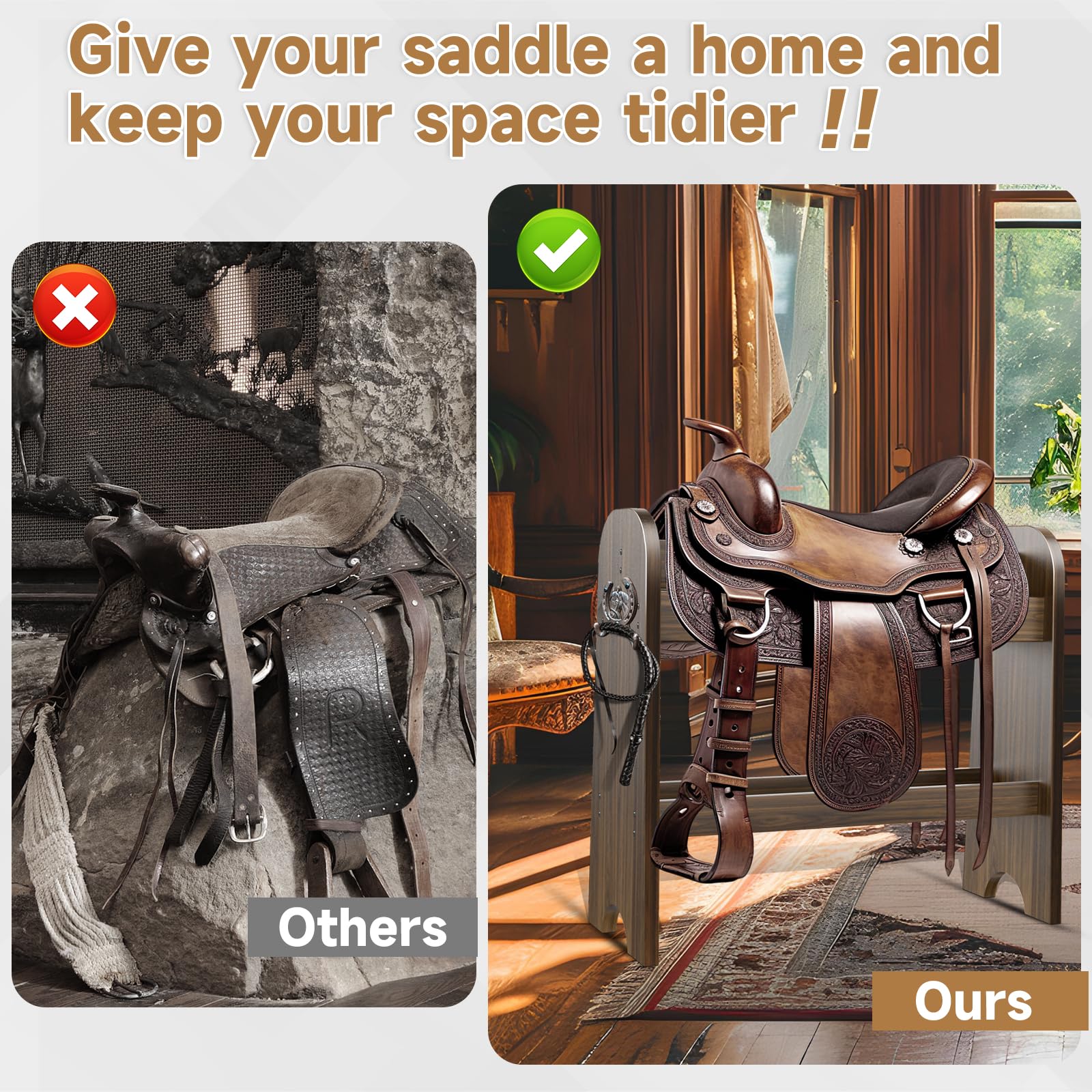 Novona second-tier shelf helps store additional tack and gear