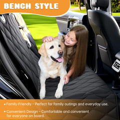 Novotopia dog seat cover 360 wrap-around design shields entire seat.