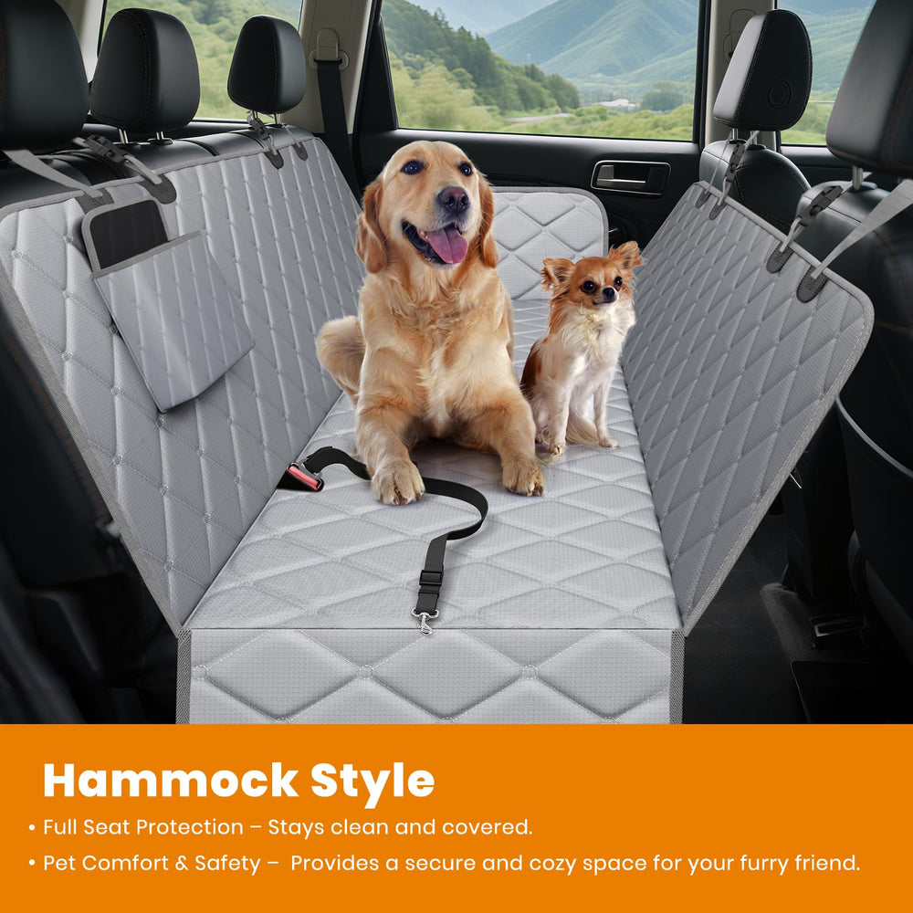 Novotopia dog seat cover's nonslip backing prevents slips during rides.