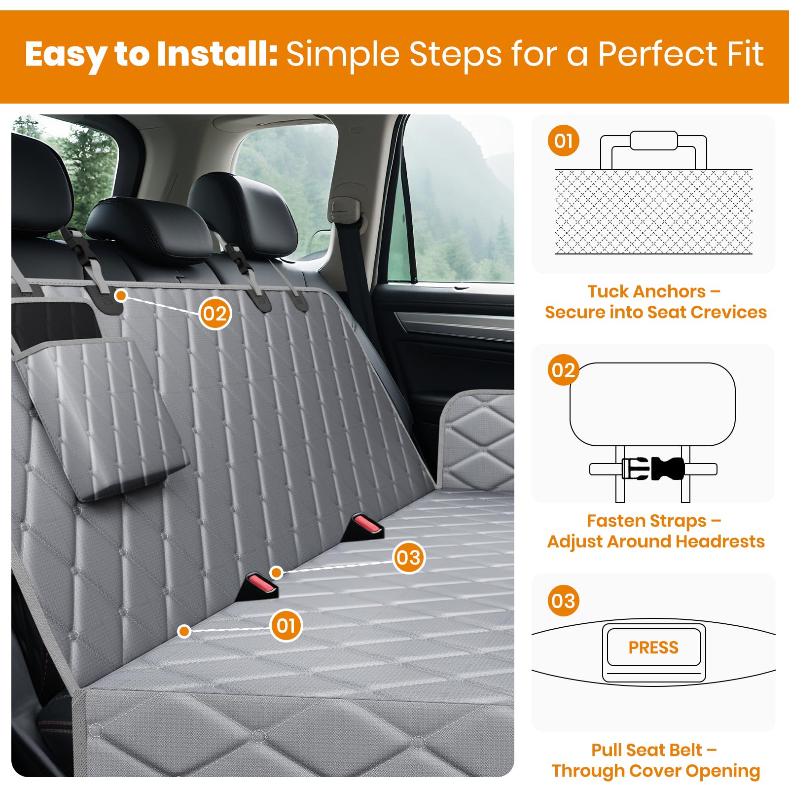 Novotopia backseat protector guards against scratches and dog fur.