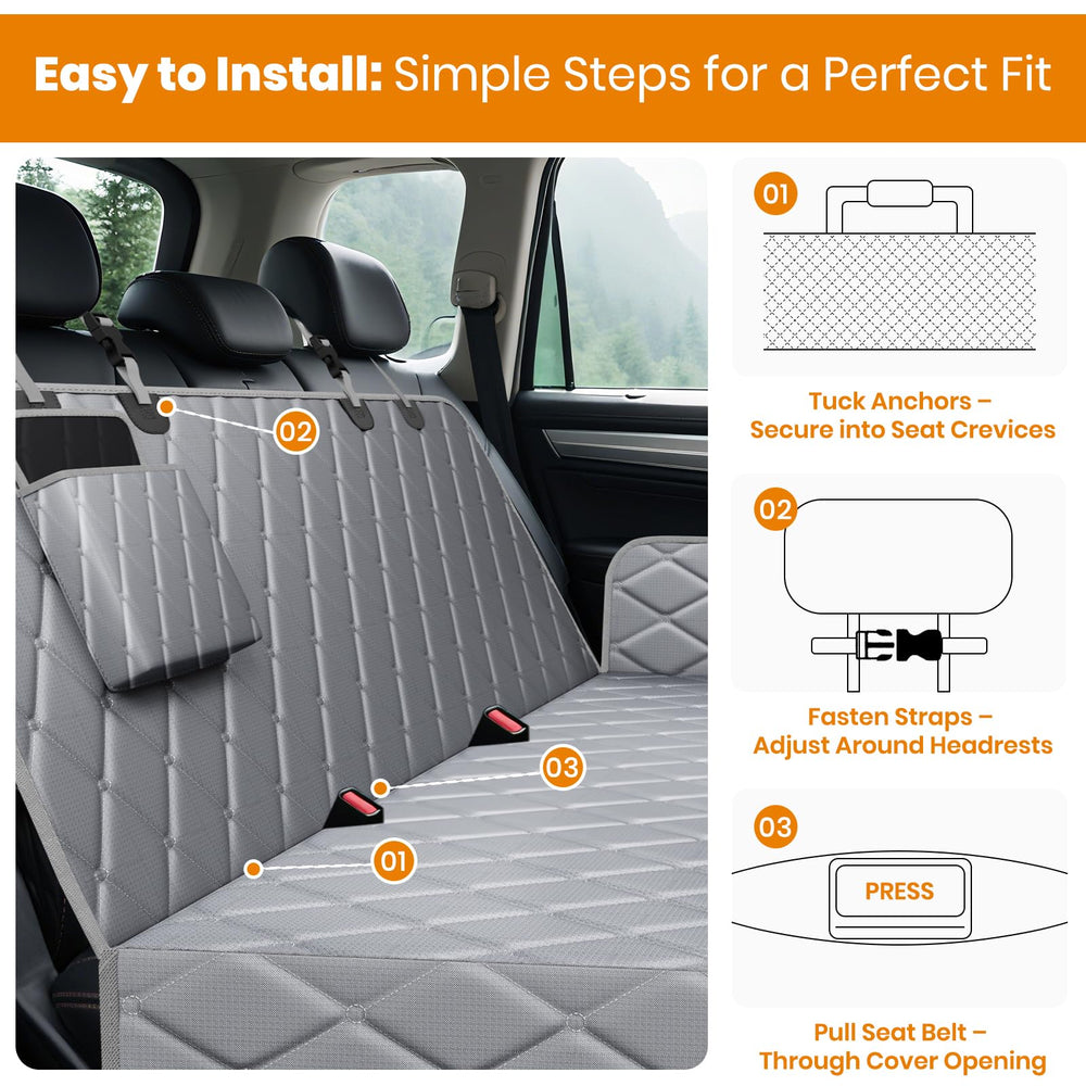 Novotopia backseat protector guards against scratches and dog fur.