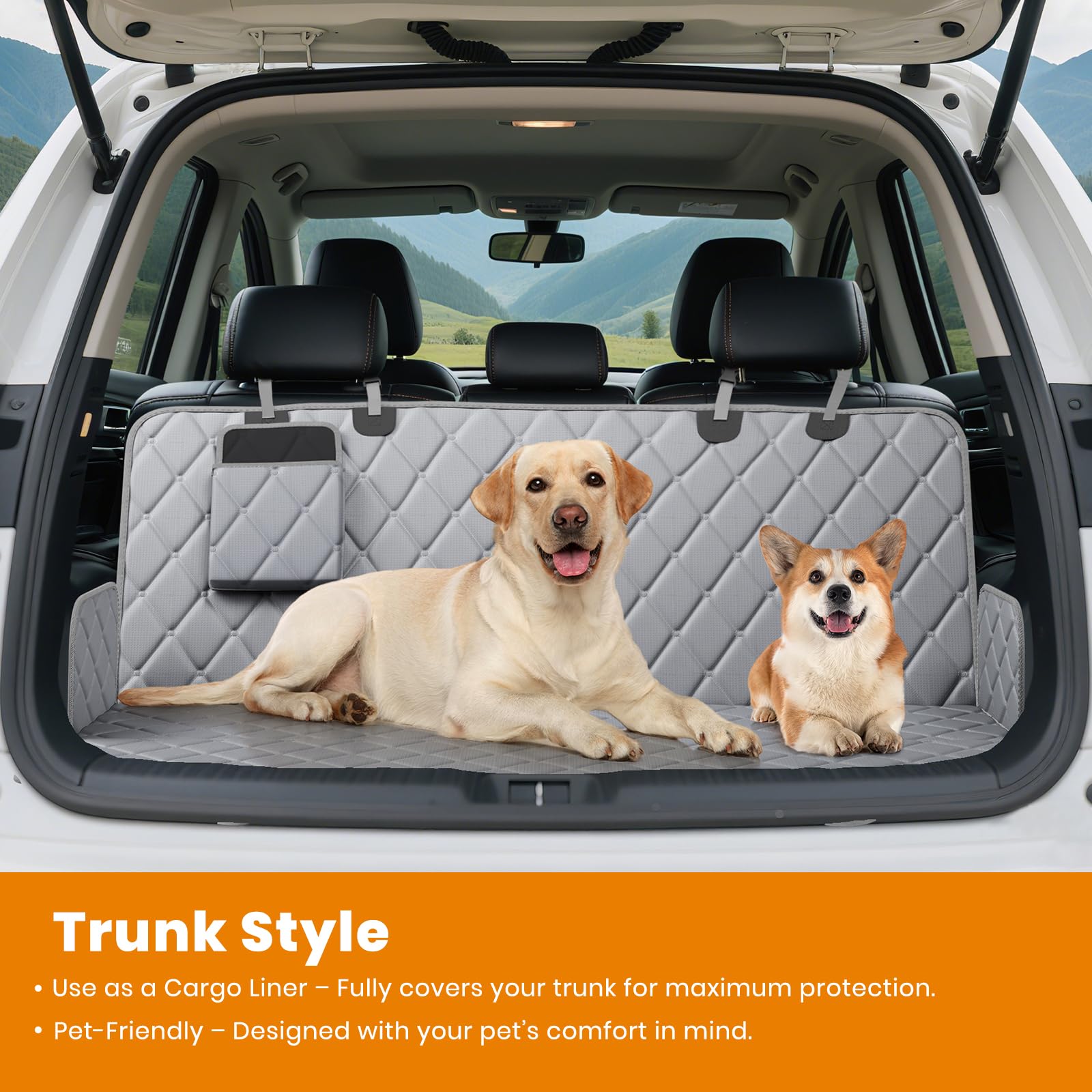 Novotopia dog seat cover features 9-inch side wings for extra protection.