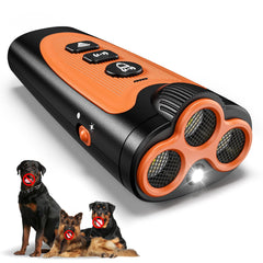 NoxLumina dog bark deterrent device front view, compact handheld for on-the-go training
