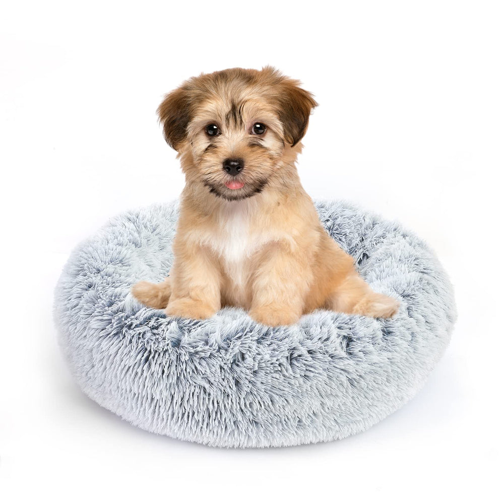 NOYAL Calming Donut Bed top view shows cozy circular design for curling pets